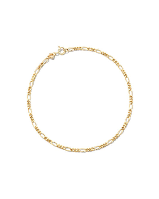  Figaro Chain Bracelet In 14k Yellow Gold
