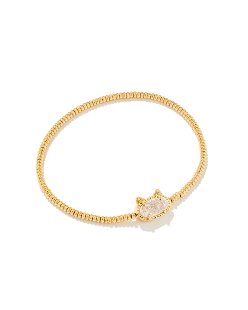  Grayson Gold Cat Stretch Bracelet In Iridescent Drusy