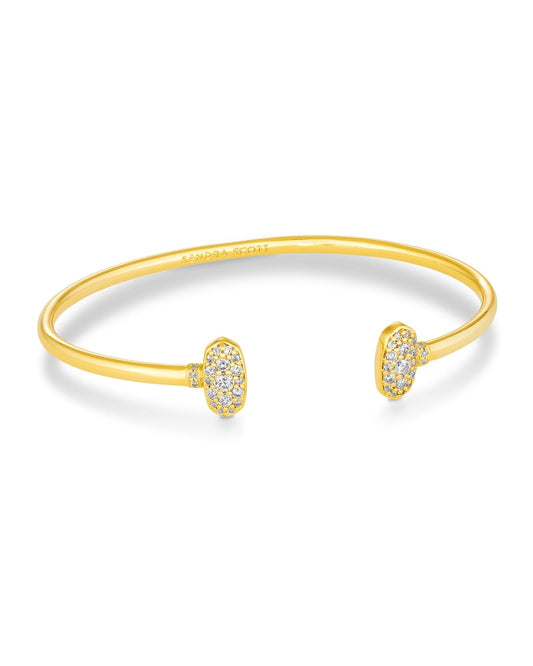  Grayson Gold Cuff Bracelet In White Crystal