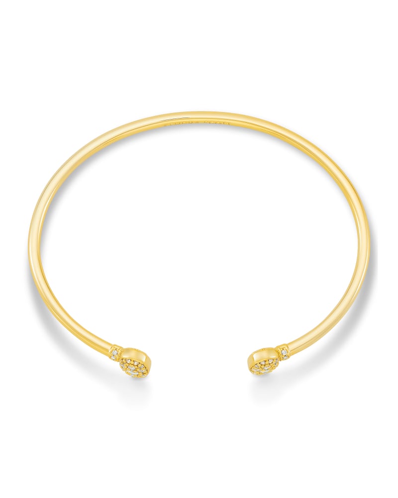 Grayson Gold Cuff Bracelet In White Crystal