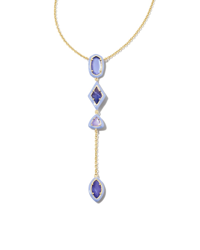  Greta Gold Y Necklace In Lavender Mix