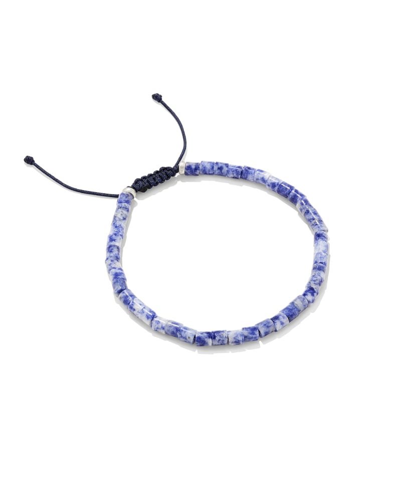  Grey Oxidized Sterling Silver Beaded Bracelet In Sodalite