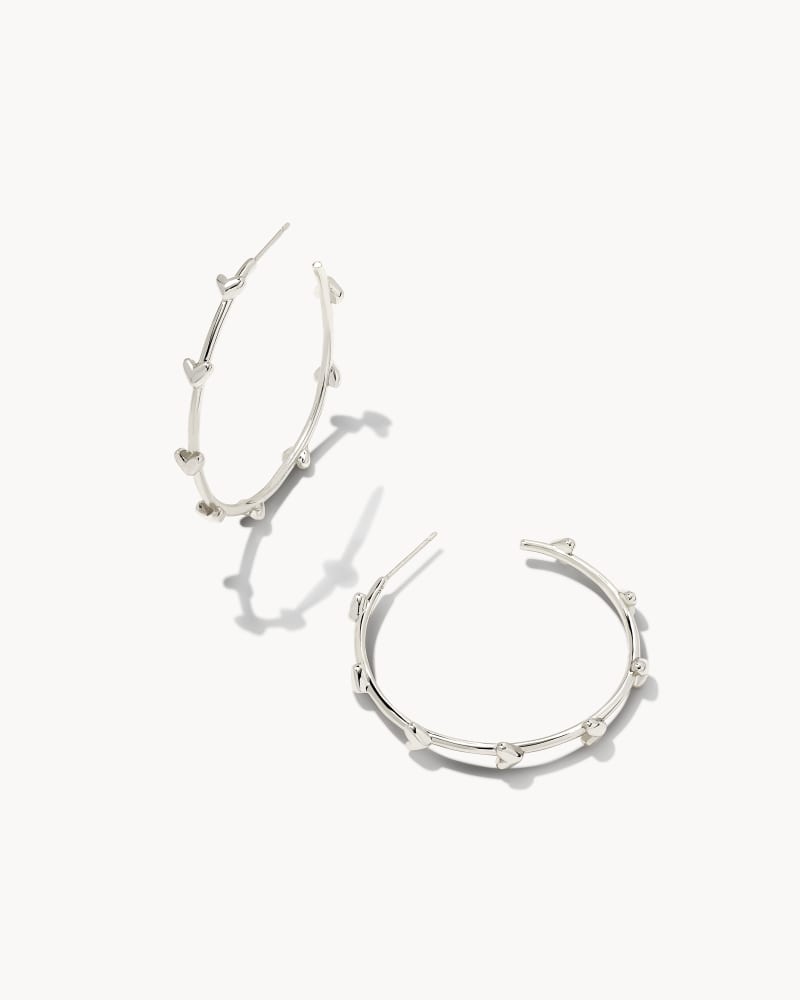  Haven Heart Hoop Earrings In Silver