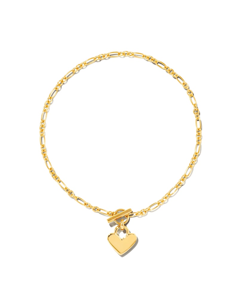  Heart Padlock Chain Bracelet In 18k Gold Vermeil