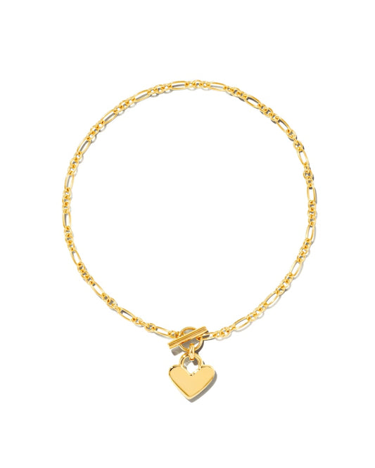  Heart Padlock Chain Bracelet In 18k Gold Vermeil