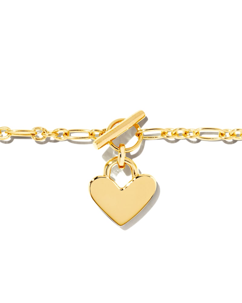  Heart Padlock Chain Bracelet In 18k Gold Vermeil