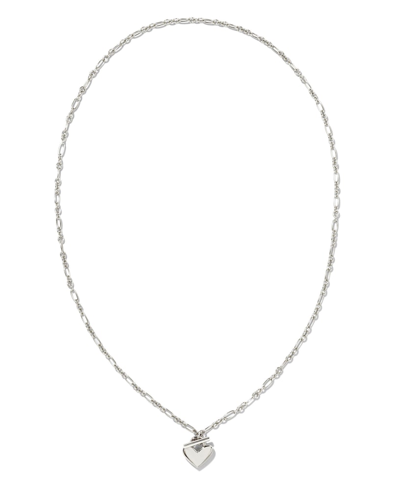  Heart Padlock Pendant Necklace In Sterling Silver