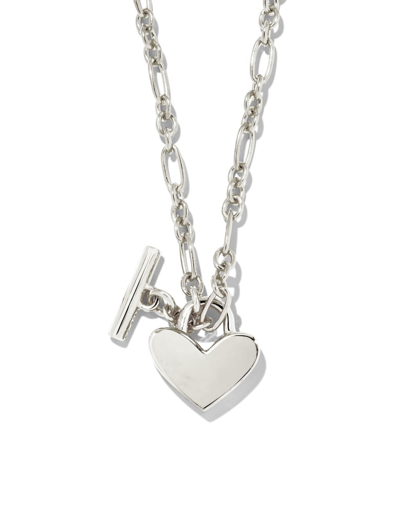  Heart Padlock Pendant Necklace In Sterling Silver