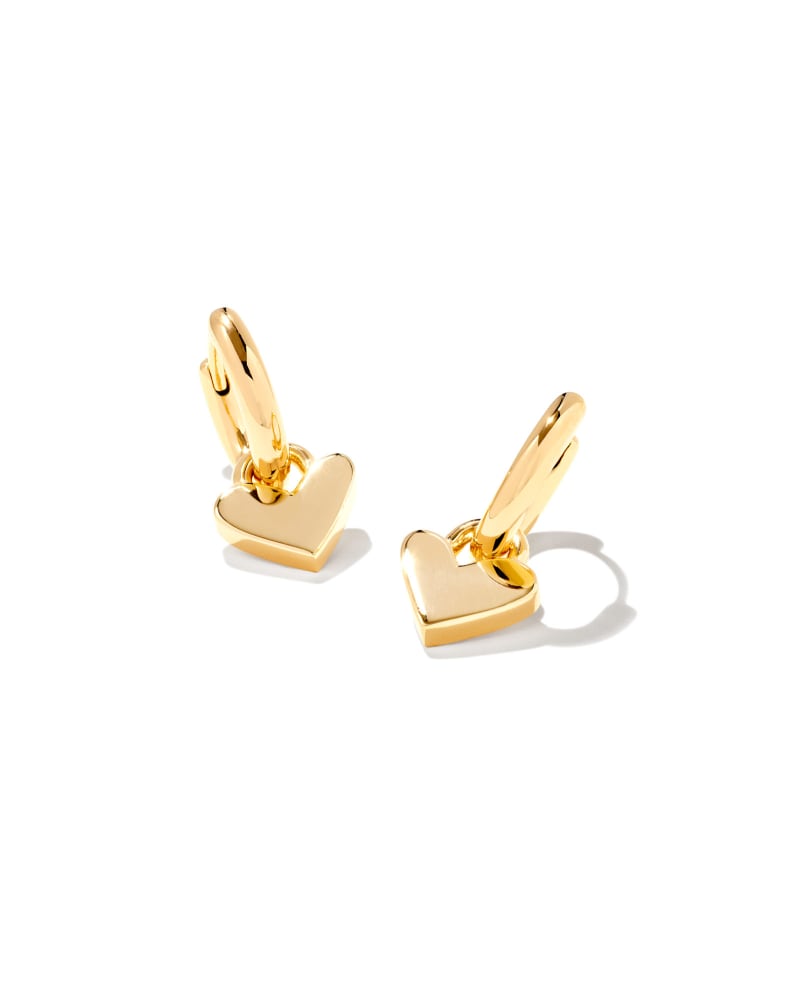  Heart Padlock Huggie Earrings In 18k Gold Vermeil