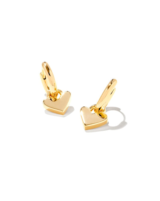  Heart Padlock Huggie Earrings In 18k Gold Vermeil
