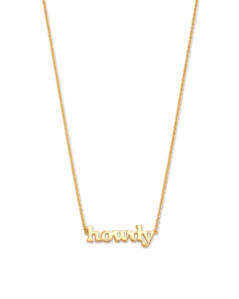  Howdy Pendant Necklace In 18k Yellow Gold Vermeil