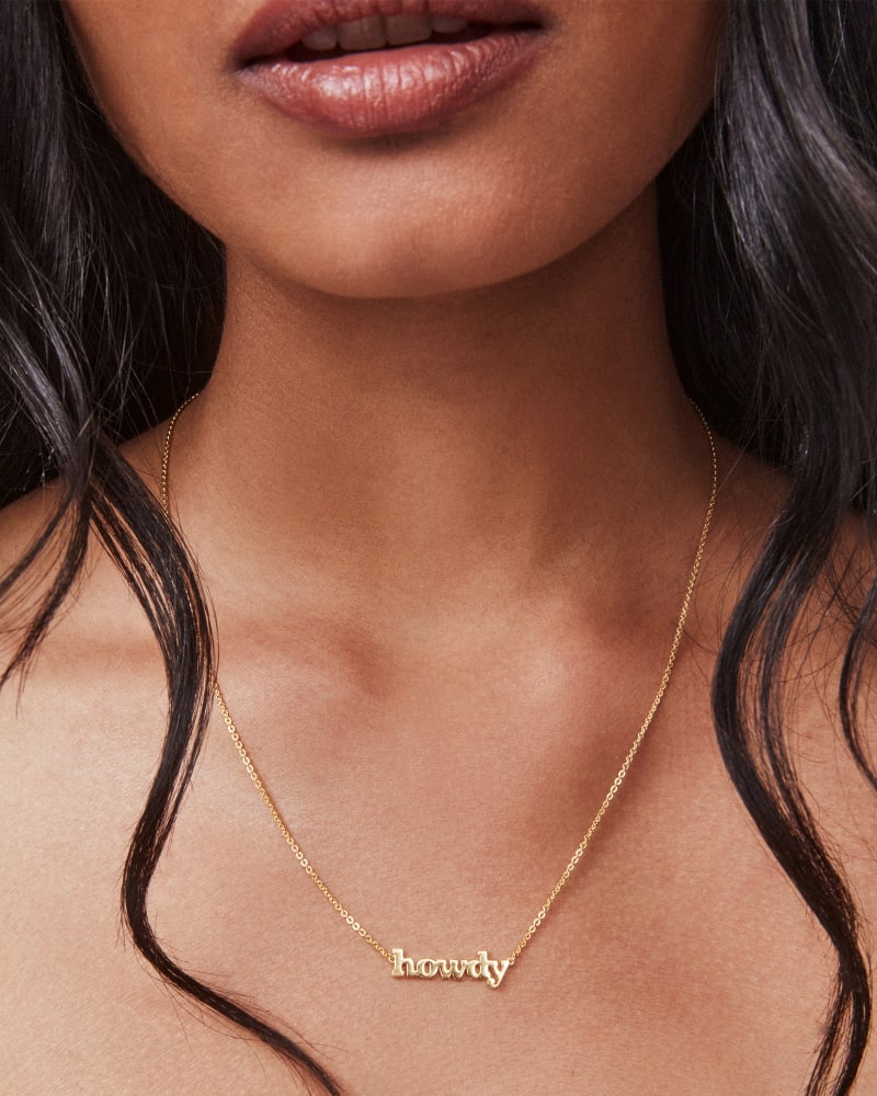  Howdy Pendant Necklace In 18k Yellow Gold Vermeil