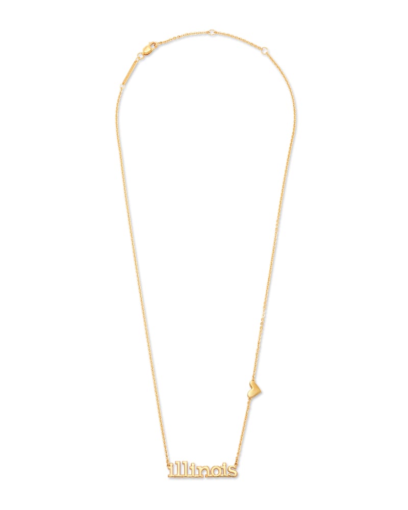  Illinois Pendant Necklace In 18k Yellow Gold Vermeil