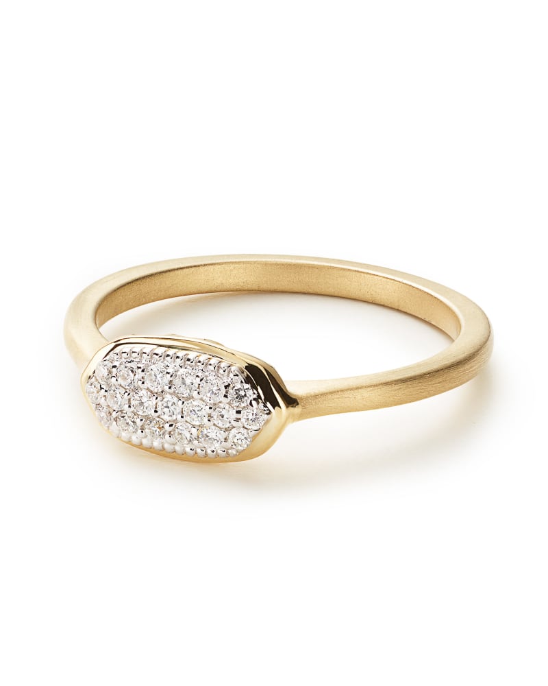  Isa Ring In Pave Diamond And 14k Yellow Gold