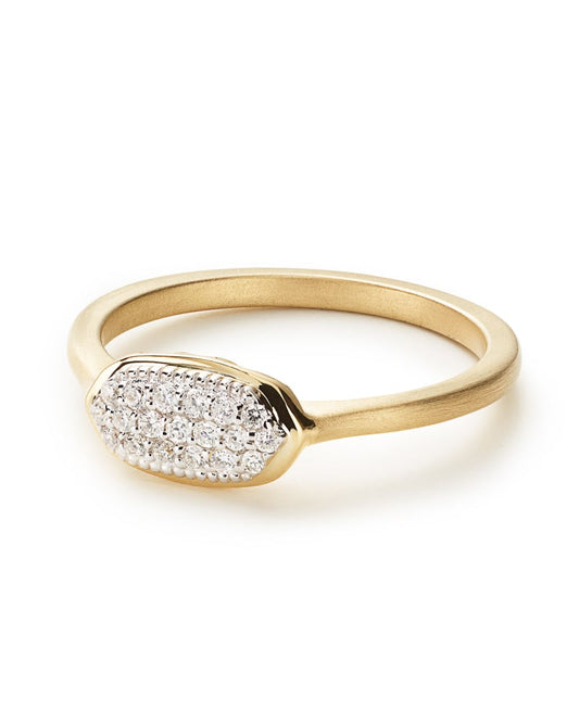  Isa Ring In Pave Diamond And 14k Yellow Gold