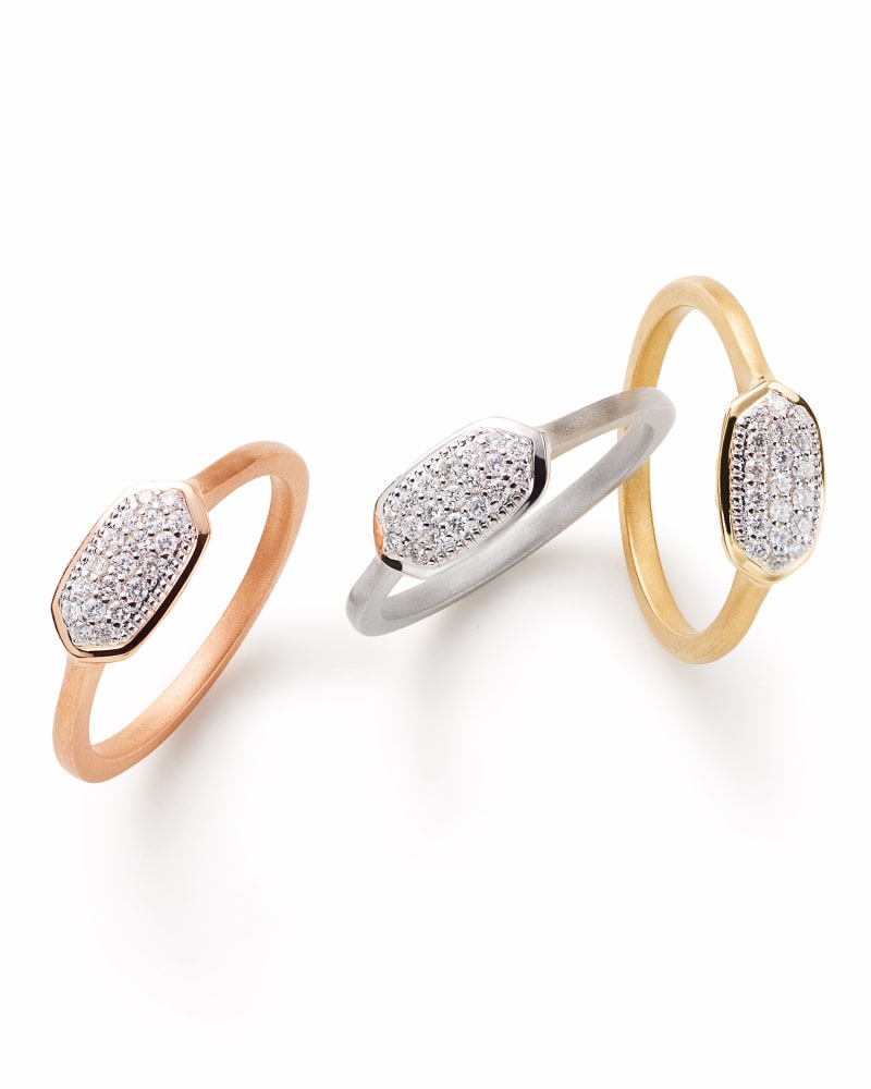 Isa Ring In Pave Diamond And 14k Yellow Gold