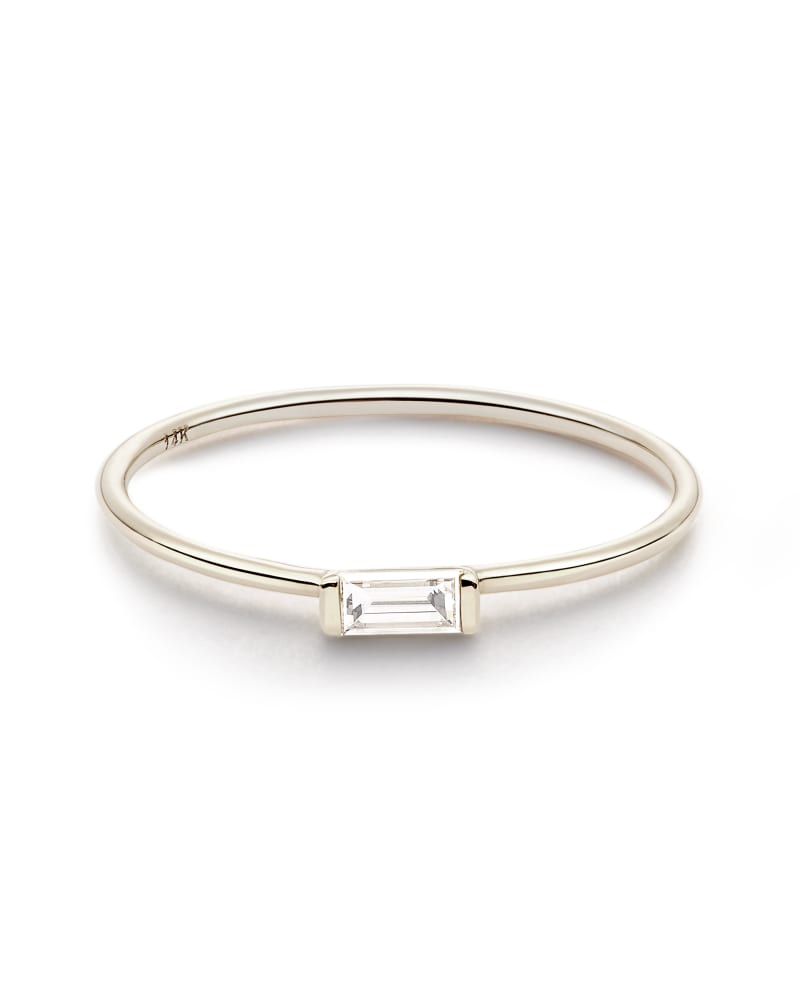  Isabella 14k White Gold Band Ring In White Diamond 
