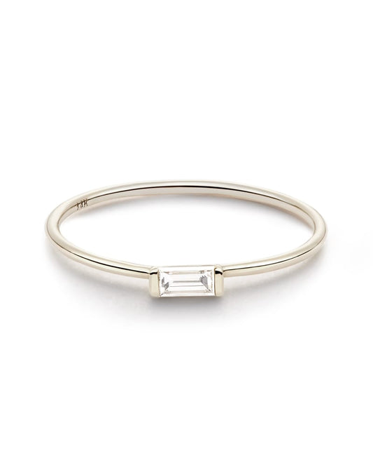  Isabella 14k White Gold Band Ring In White Diamond 