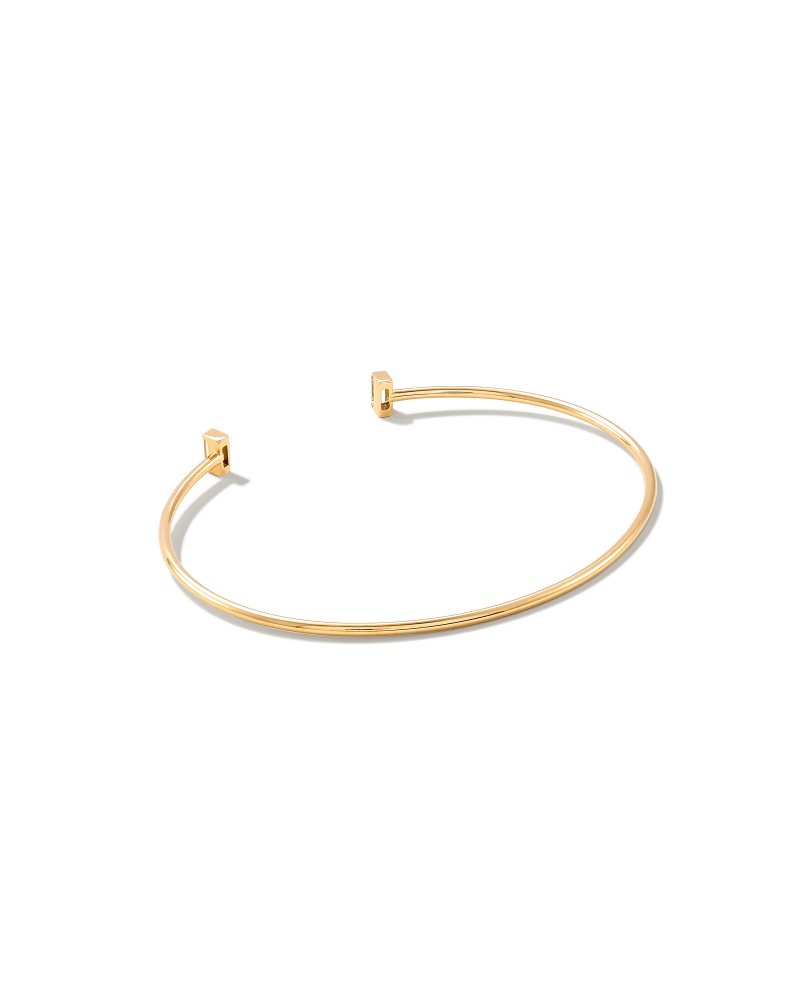  Isabella 14k Yellow Cuff Bracelet In White Diamond