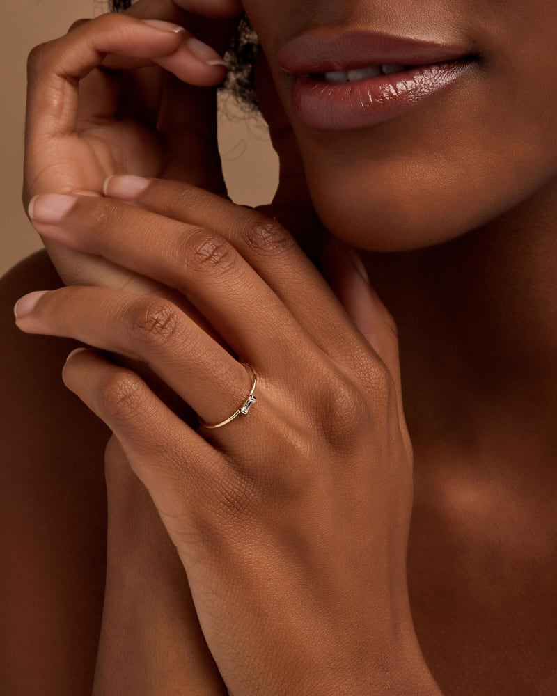  Isabella 14k White Gold Band Ring In White Diamond 
