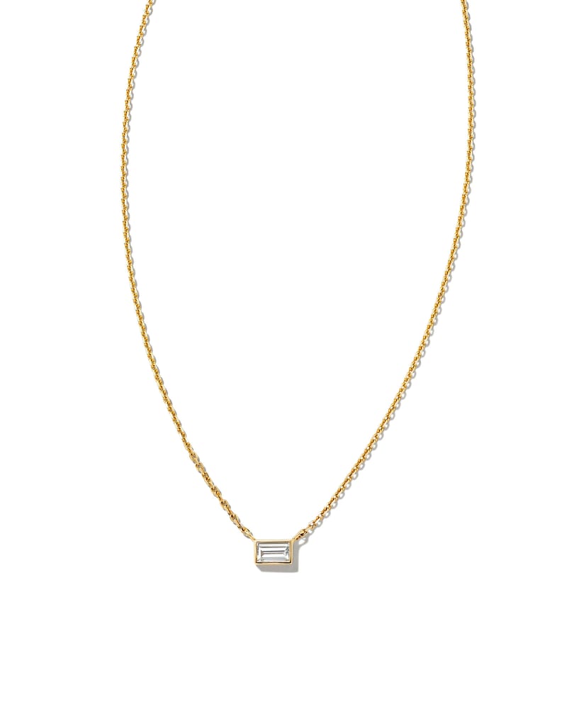  Isabella 14k Yellow Gold Pendant Necklace In White Diamond