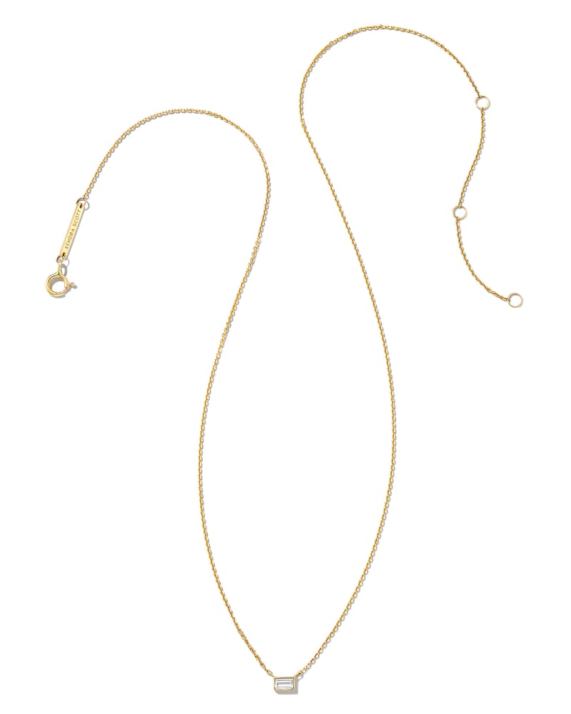 Isabella 14k Yellow Gold Pendant Necklace In White Diamond