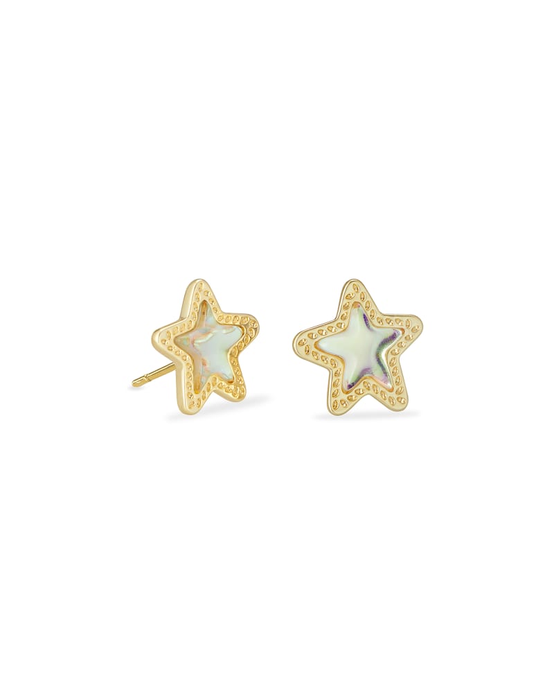  Jae Star Gold Stud Earrings In Dichroic Glass
