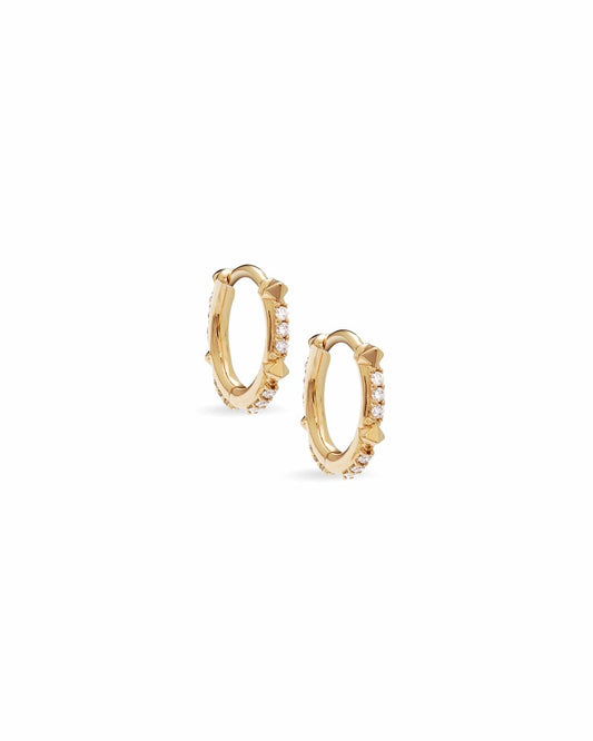  Jett 14k Yellow Gold Huggie Earrings In White Diamond