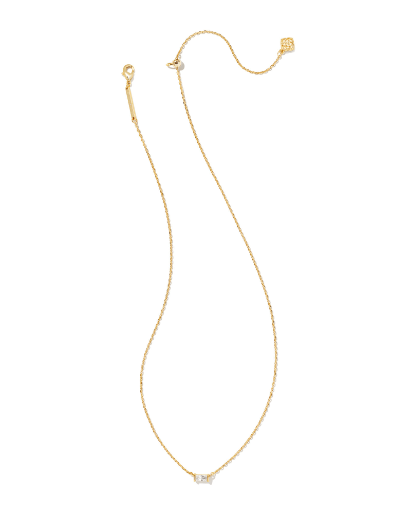  Juliette Gold Pendant Necklace In White Crystal