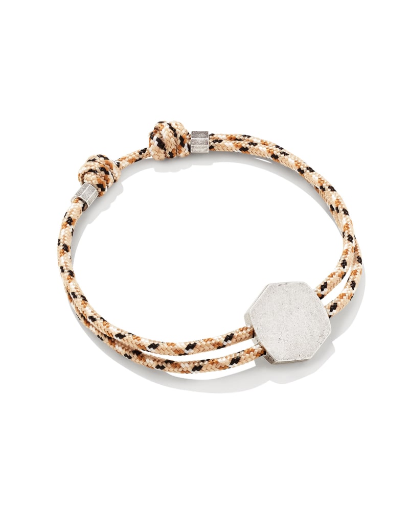  Kenneth Oxidized Sterling Silver Corded Engravable Bracelet In Neutral Mix