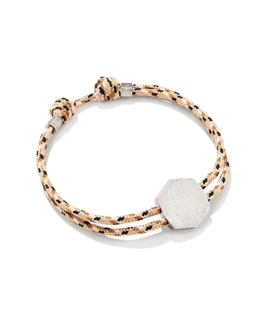  Kenneth Oxidized Sterling Silver Corded Engravable Bracelet In Neutral Mix