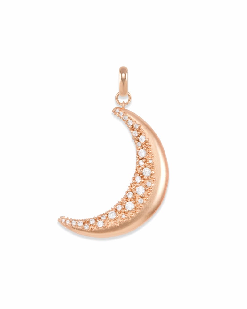  Large Crescent Moon Charm In Rose Gold
