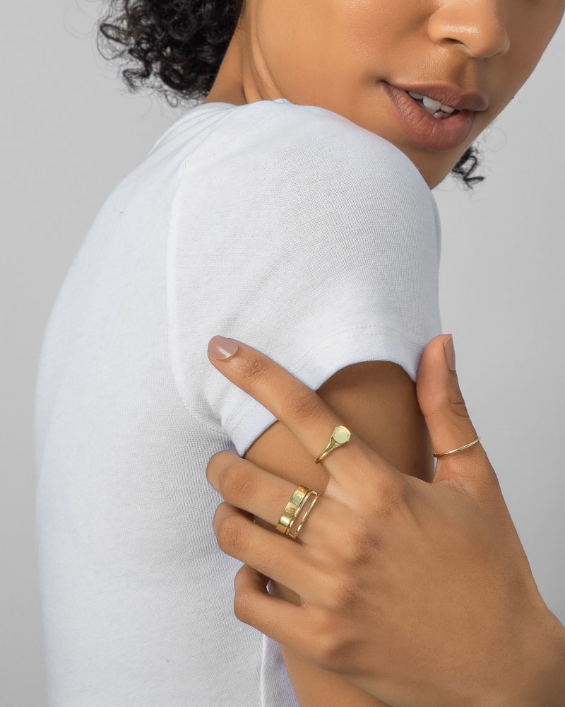  Larissa Band Ring In 18k Gold Vermeil