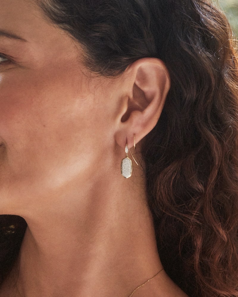  Lee Earrings In Pave Diamond And 14k Yellow Gold