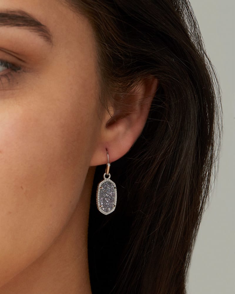  Lee Silver Drop Earrings In Platinum Drusy