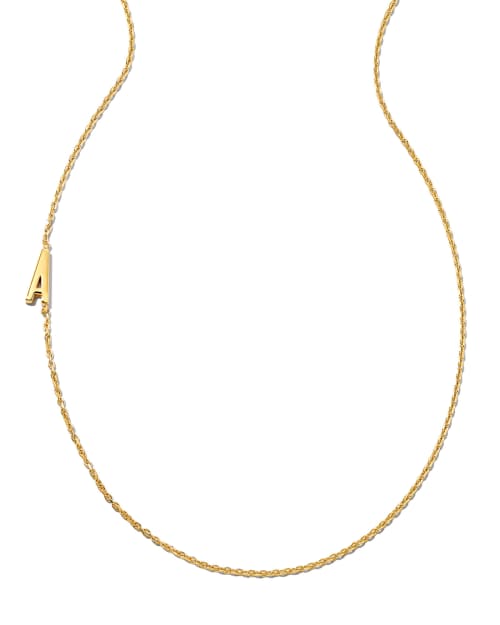  Letter Inline Initial Necklace In 18k Gold Vermeil