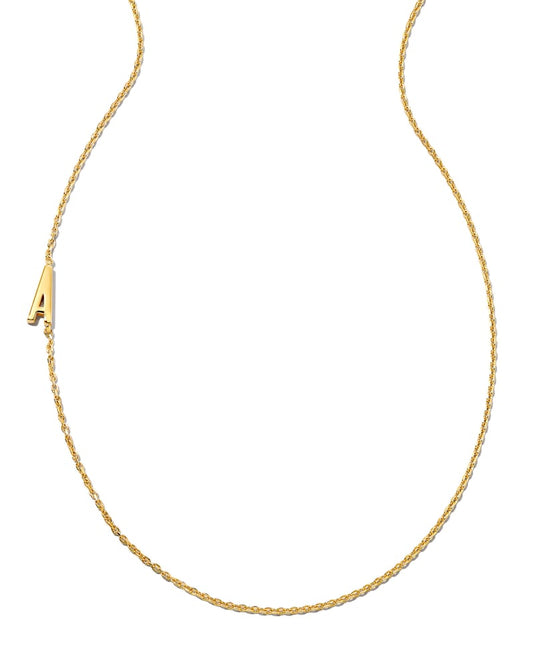  Letter A Inline Initial Necklace In 18k Gold Vermeil