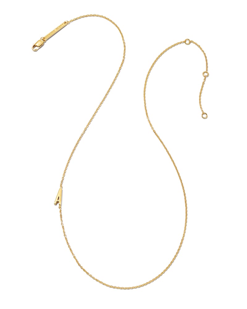  Letter A Inline Initial Necklace In 18k Gold Vermeil