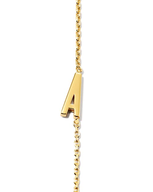  Letter Inline Initial Necklace In 18k Gold Vermeil
