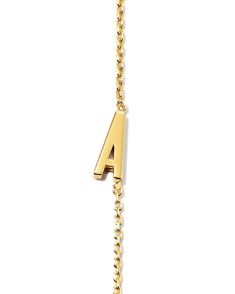  Letter A Inline Initial Necklace In 18k Gold Vermeil