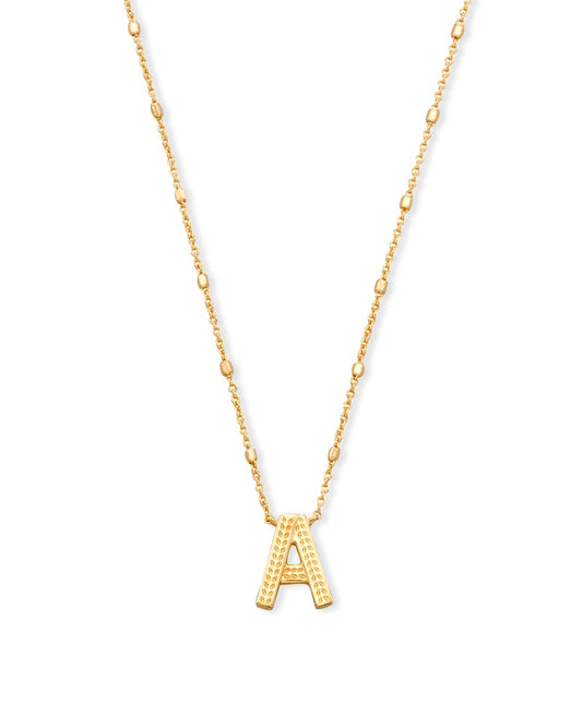  Letter A Pendant Necklace In Gold