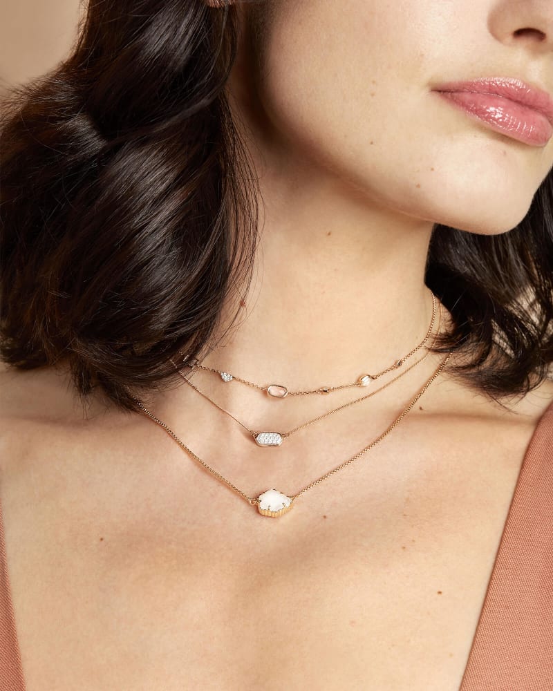  Lisa Pendant Necklace In Pave Diamond And 14k Yellow Gold