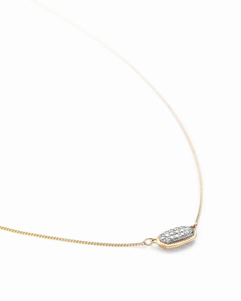  Lisa Pendant Necklace In Pave Diamond And 14k Yellow Gold