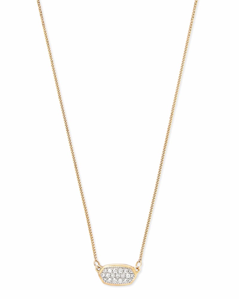  Lisa Pendant Necklace In Pave Diamond And 14k Yellow Gold