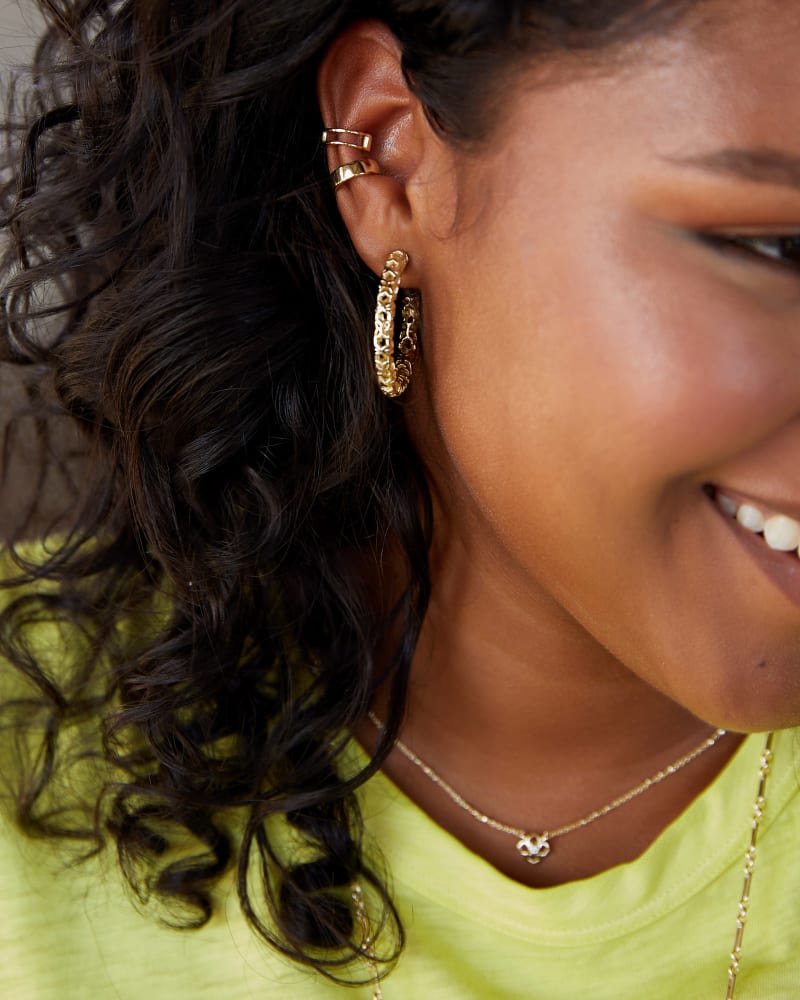  Maggie Small Hoop Earrings In Rose Gold Filigree
