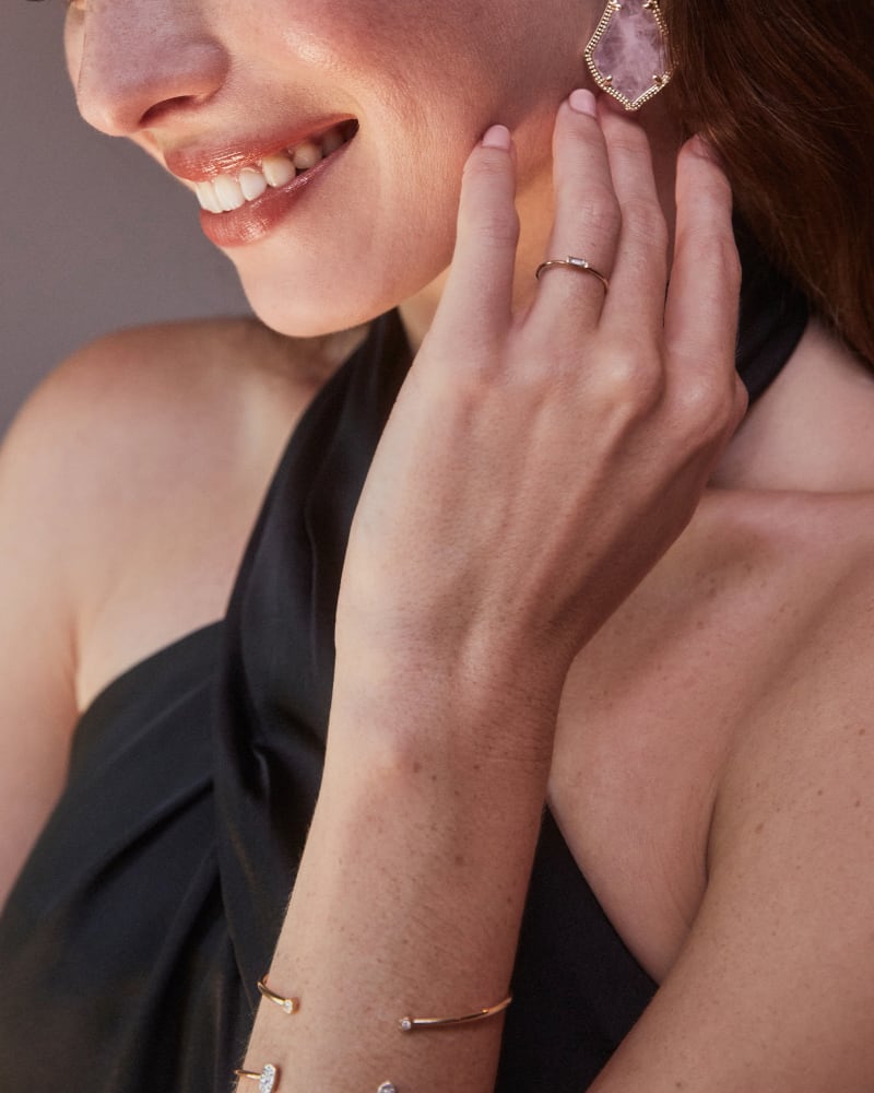  Maria 14k Yellow Gold Band Ring In White Diamond 