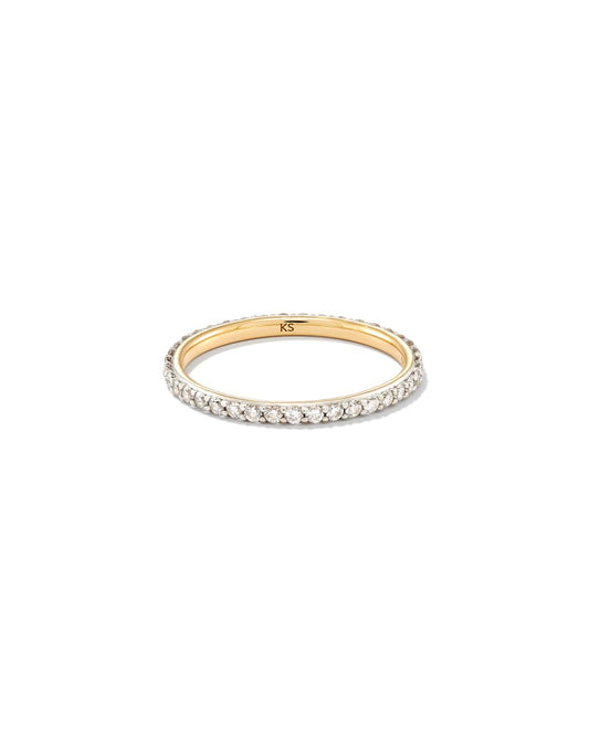  Marilyn 14k Yellow Gold Full Eternity Band Ring In White Diamond, .5ct