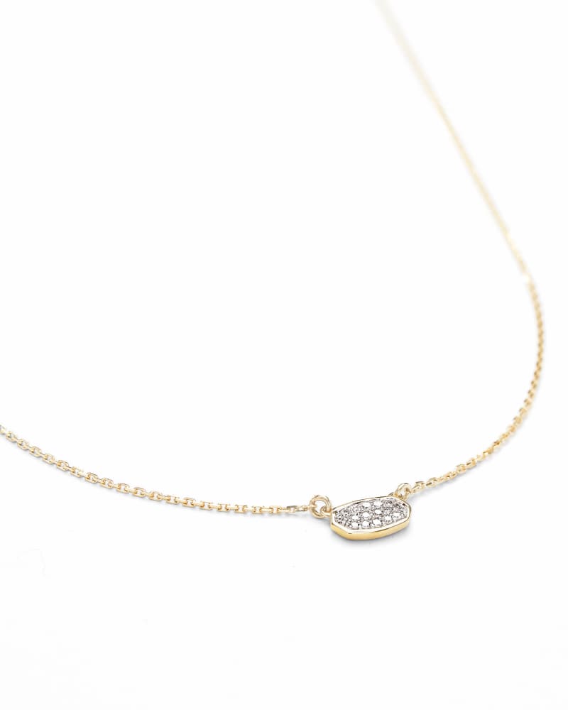  Marisa Pendant Necklace In White Diamond And 14k Yellow Gold