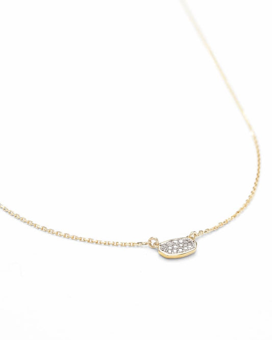  Marisa Pendant Necklace In White Diamond And 14k Yellow Gold