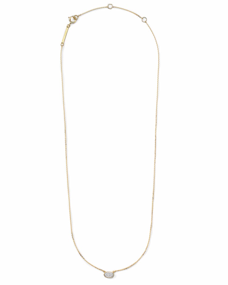  Marisa Pendant Necklace In White Diamond And 14k Yellow Gold